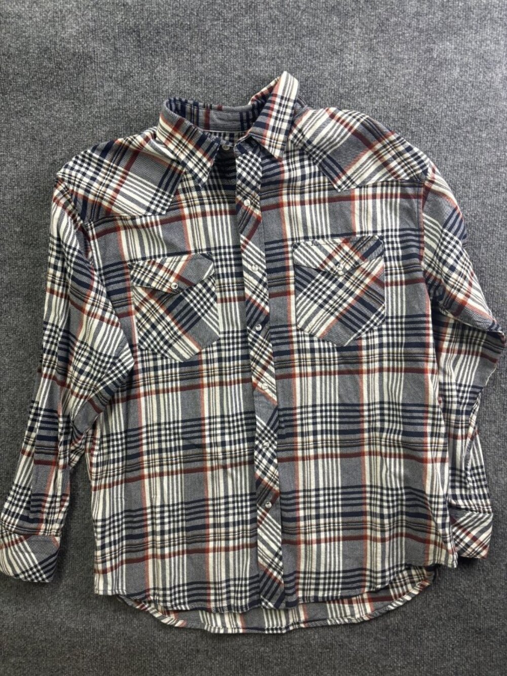 Resistol Double Shirt Mens XL Blue Plaid Flannel Long Sleeve Snap Western Casual